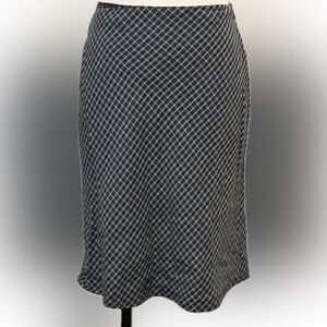 Ann Taylor Loft Elegant Black and White Checkered Skirt, Size 8